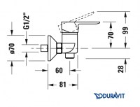 MONOMANDO DUCHA A1 DURAVIT